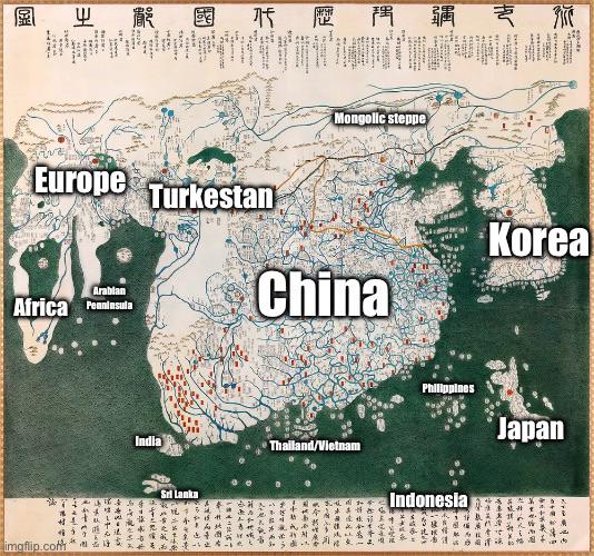 Image for 1402 “World” Map From Korea Based On Earlier Chinese Maps